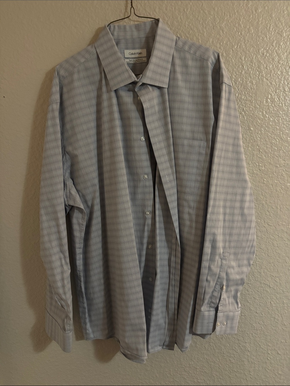 Calvin Klein Blue Plaid Dress Shirt